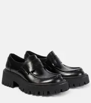 [Balenciaga] Balenciaga Tractor leather loafers AU 4 black