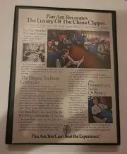 Pan Am Airlines Print Ad 1982 Framed 8.5x11