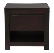 Amsterdam Solid Mahogany Timber 1 Drawer Bedside Table (Chocolate)