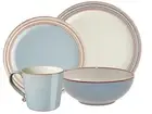 DENBY HERITAGE TERRACE 4-PCS DINNERWARE SET BLUE STONEWARE NEW NIB ENGLAND