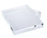 B&P Lamp Rectangular Footed Clear Acrylic Base with Off-set Hole