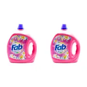 2x Fab Laundry Liquid Front & Top Loader Fresh Frangipani Cleans Expertly 4L