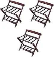 Folding Luggage Rack - Suitcase Stand, 2-Layer Hotel Professional Suitcase Support with Shoe Rack, Wooden Luggage Storage Rack, Household Hanger Shelf