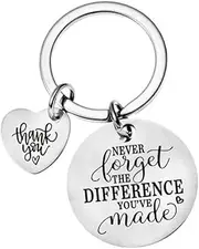 [Xiyantiji] Going Away gifts for Coworker Colleague Keychain Thank You Gifts for Teacher Retirement Appreciation Gifts for Women Men Christmas Birthday Gifts Never Forget The Difference You've Made Keychain