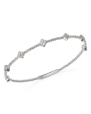 Bloomingdale's Fine Collection Diamond Cluster Beaded Bangle Bracelet in 14K White Gold, 0.40 tcw