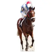 HORSE AND JOCKEY Lifesize STAND-IN CARDBOARD CUTOUT Standup Standee Poster