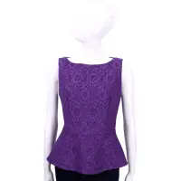 在飛比找Yahoo奇摩購物中心優惠-BOUTIQUE MOSCHINO 紫色蕾絲織花無袖上衣