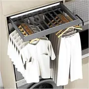 Invisible Drying Rack, Washing Machine Drawer Balcony Pants Rack, Built-in Wardrobe Pull-Out Basket, Space-Saving Wardrobe Organizer(764-814mm)
