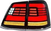 1 Pair of LED Tail Light Assemblies, Tail Lights, LED Dynamic Steering Tail Lights Compatible for Toyota Land Cruiser 2008-2015