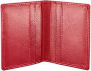 [KORUMA] RFID Blocking TAP&GO Premium Leather Slim up to 11 Credit Debit Card Designer Wallet Holder, Red, One, Minimalist