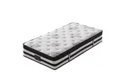 KINGSTON SLUMBER Luxury 34cm Single Mattress, Medium-Firm, Euro Top, 5-Zone Pocket Spring
