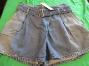 NWT $198 Diesel Womens Janit Shorts Snap Wrap Front High Waist Denim Size EU 24