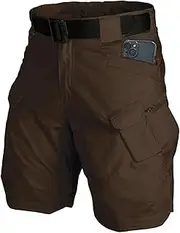 [Yameekamulga] Men's Slim Fit Outdoor Summer Lightweight Quick Dry Cargo Shorts with Belt