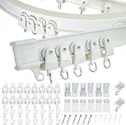 Selyse 2m Bendable Ceiling Curtain Rail - Flexible Curtain Track System for Shower Curtains, RV Room Divider and Bay Window, with Mute Wheels and Brackets