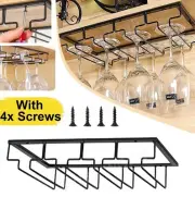 Wine Glass Rack Holder Wall Hanger Hanging Bar Storage Drying Rack Stemware AU