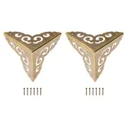 2 Pcs 65mm Decorative Box Corner Cover, Corner Protector, Bronze