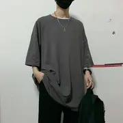 Plain Short-Sleeve T-Shirt Black - M