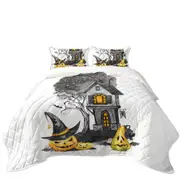 Halloweens Haunted House Coverlet