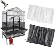 RAINFLOW Bird Cage Cover - 2 Pcs Bird Cage Seed Catcher Bird Net Bird Cage Skirt Nylon Nesh Bird Cage Net for Round Square Canary Parakeet Cockatiel Pigeon Budgie Quail Large Tall Big Bird Cage