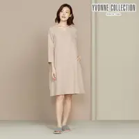 在飛比找誠品線上優惠-YVONNE COLLECTION 雙層紗V領長袖洋裝-卡其