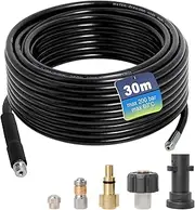 30m High Pressure Washer Hose Drain Pipe Cleaning Set Compatible with Kärcher K2-K7 Series Nilfisk Lavor Bosch Household Pressure Washer by Gekufa Suitable for Cleaning Sewer Pipes