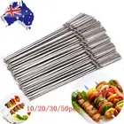 10-50pcs Flat Stainless Steel Barbecue Skewers For Outdoor Camping Cooking Tools