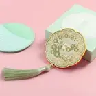 Handheld Chinese-style Pocket Mirror Emboss Makeup Mirror Makeup