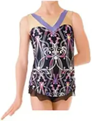 [Sasaki] 7366S Rhythmic Gymnastics Leotard with Skirt, Black (B)