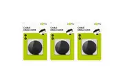 3x Goobay 1m Cable Management Hook & Loop Organiser Storage Fastener Roll Black