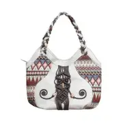 Hot women small shopping National string appliques handbags