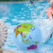 Inflatable Globe World Toy Language Learning Tools 16 Inches Beach Ball for