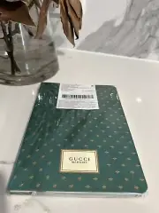 BEAUTIFUL GUCCI NOTEBOOK MEMOIR TEAL & GOLD NEW 24cm X 15cm