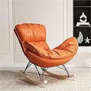 OWELLK Indoor Rocking Chair Bedroom Comfy Chair,Glider Lounge Chair with Padded Cushion for Reading Living Room Home Offices(Orange)