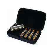 HOHNER Blues 5 Harmonica Set with Case, Stainless steel (COB)