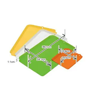 日本製Inomata曲邊薄型分色砧板 輕便型菜板/覘板/砧板 抗菌耐磨分類砧板