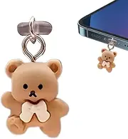 Charging Port Cover | Bear Cartoon Type C Dust Plug,Mobile Phone Port Protector, Dust Plug Charm, Dust Proof Plugs Pendants for Adults