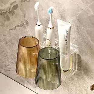 【帕斯特收納生活】歐風壓克力雙人牙刷架 電動牙刷架 浴室收納 置物架 雙人