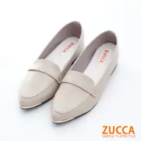 在飛比找Yahoo奇摩購物中心優惠-ZUCCA-尖頭金屬角平底鞋-駝-z6903lc