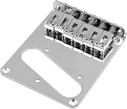 Metallor Guitar Bridge Vintage Style Top Loader Bridge or String Through Body Bridge 6 Saddles Compatible with 6 String Tele Telecaster Style Electric Guitar Parts Accessories Chrome.