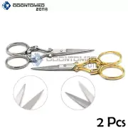 2pc Scissors Silver/Gold, Mustache Nose Hair Scissors, (Embroidery) Best Quality