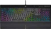 Corsair K55 RGB PRO XT Wired Membrane Gaming Keyboard (Dynamic Per-Key RGB Backlighting, 6 Macro Keys w/Elgato Software Integration, IP42 Dust and Spill-Resistant, Detachable Palm Rest) QWERTY, Black