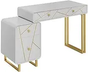 EESCZVGBDX Dressing Table, Dressing Table, Dressing Table for Bedroom, Simple Table with Drawers and Locker, Desk, H75 x L80 x D45 cm, White Dressing Tables