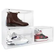 XL Shoe Storage Boxes – Foldable and Stackable Shoe Storage Organizer for Clo...