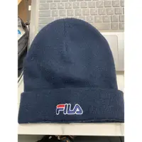 在飛比找蝦皮購物優惠-Fila 深藍色毛帽 二手