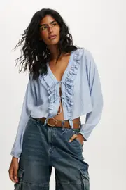 [Cotton On Women] Cotton On Women - Daisy Boho Blouse - Dusk blue 16 DUSK BLUE