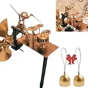 Handmade Metal Drummer Windmill, Drummer Windmill Garden Decoration, Rockin Art Figurine, Rustic Outdoor Ornament for Patio, Yard, Or Home Decoration(1Pc)