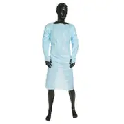 CPE/PE Clinical Disposable Blue Isolation Medical Gowns with Thumb loop Level 3 Non Sterile Carton of 100pcs