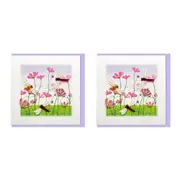 2x Boyle Handmade Paper 15cm Greeting Card/Envelope Field of Poppies/Dragonflies
