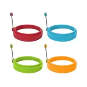 4 Pack Silicone Egg Rings Non-Stick Fried Egg Ring Mold for Pancake Sandwich
