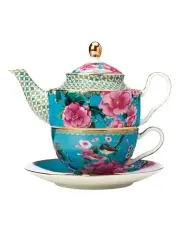 [Maxwell & Williams] Silk Road Teapot for One with Infuser 380ml in Aqua